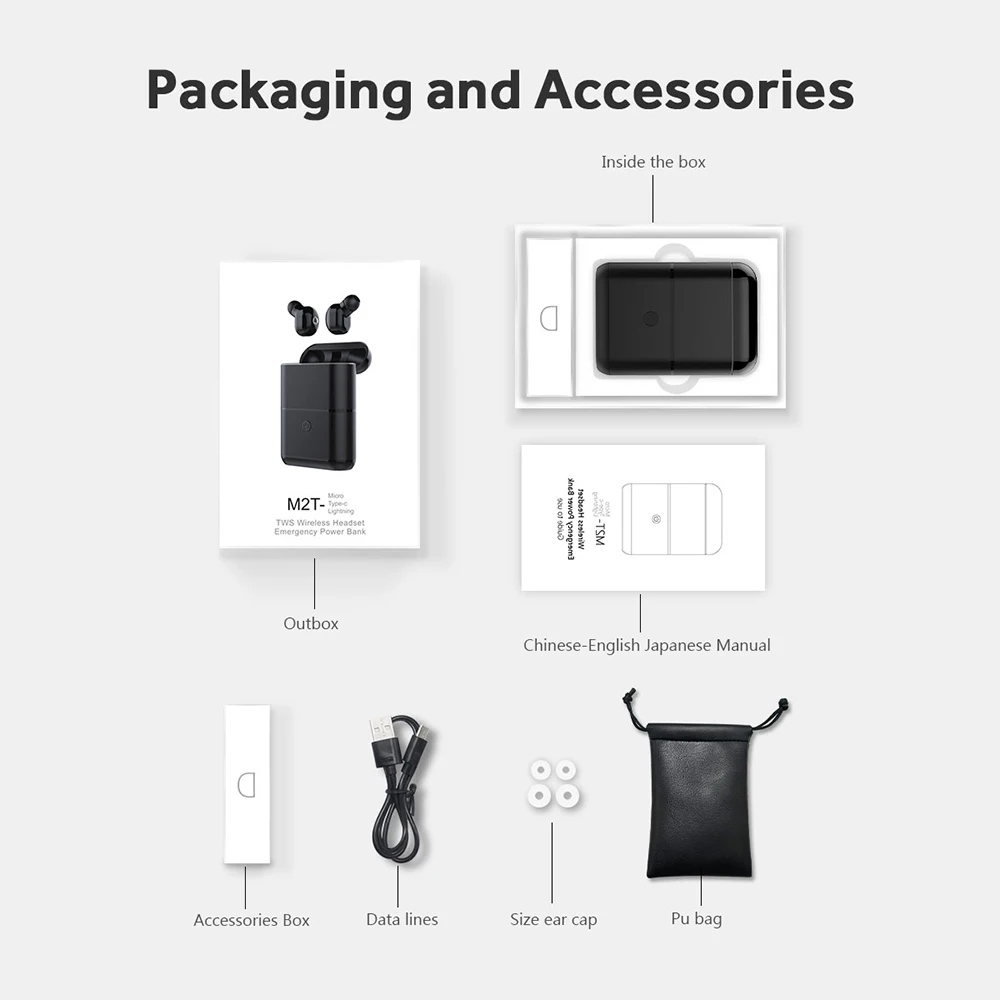 TWS bluetooth earphone true wireless earpieces mini earbuds 3d stereo with Power bank for phone Headset
TWS bluetooth earphone true wireless earpieces mini earbuds 3d stereo with Power bank for phone Headset