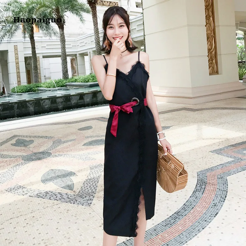 Plus Size Asymmetrical Dress Women Summer Black Spaghetti Strap V-neck Lace Mid-calf Casual Beach Dress Elegant Ladies Dresses
Plus Size Asymmetrical Dress Women Summer Black Spaghetti Strap V-neck Lace Mid-calf Casual Beach Dress Elegant Ladies Dresses
