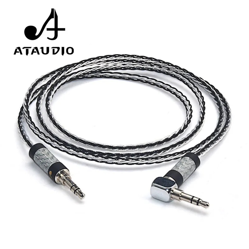 Hi Fi кабель ATAUDIO 3 5 мм end 7N OCC посеребренный аудиокабель с разъемом Aux|Кабели VGA| |