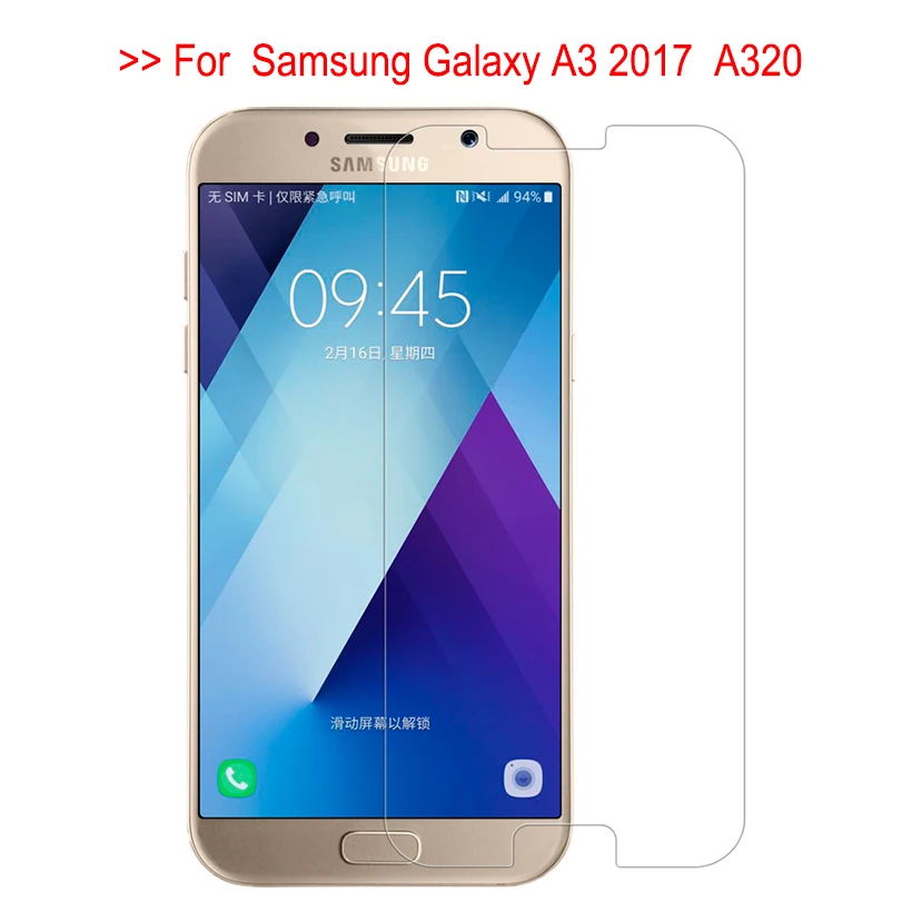 Для Samsung Galaxy A3 (2017) A3200 закаленное стекло A320 SM-A320F A3208 Защитная пленка для экрана |