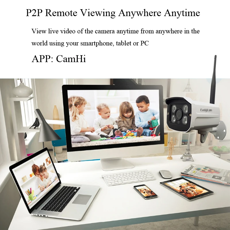 Evolylcam HD 1MP 720 P Беспроводной Micro SD/TF слот для карты IP Камера Wi-Fi Onvif P2P CCTV Cam Открытый