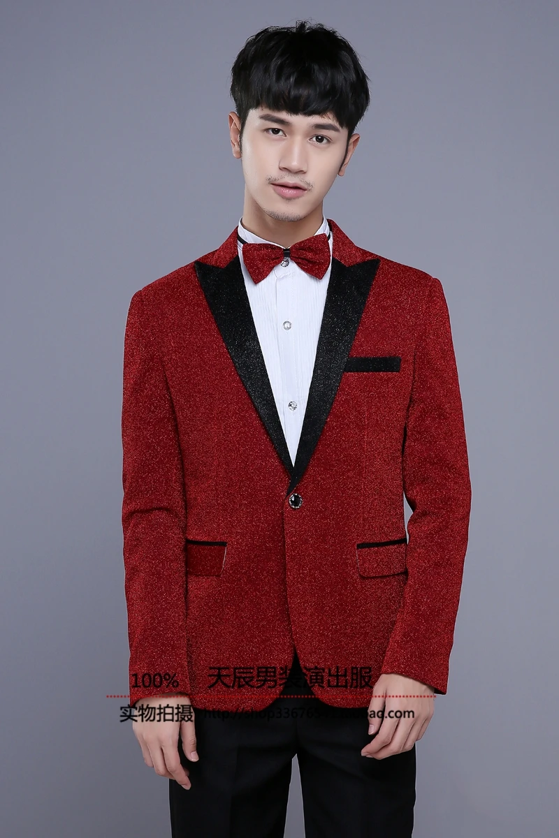 2018 Han edition men's color bright silk suit Stage performance long-sleeved suit Leisure suit The singer's clothing
2018 Han edition men's color bright silk suit Stage performance long-sleeved suit Leisure suit The singer's clothing