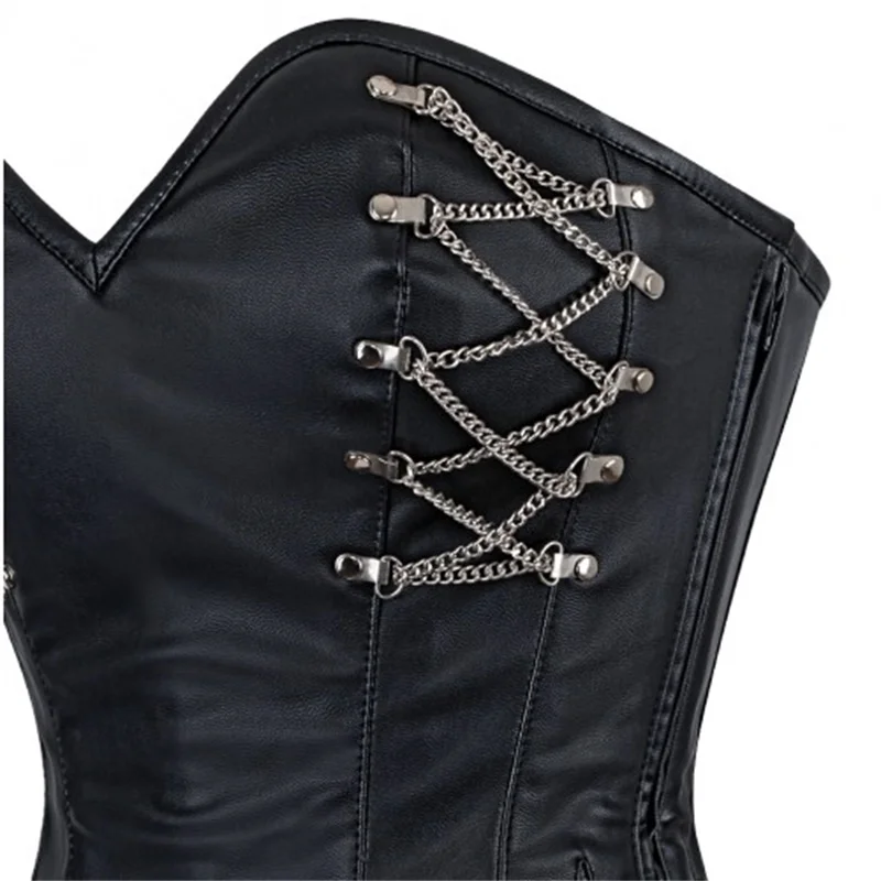 Faux Leather Slim Waist Zipper Overbust Steampunk Sexy Corset and Bustiers PU Leather Corselet Espartilhos party Gothic clothing
Faux Leather Slim Waist Zipper Overbust Steampunk Sexy Corset and Bustiers PU Leather Corselet Espartilhos party Gothic clothing