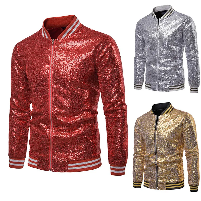 Men Shiny Gold red Silver Sparkle Sequin Party Baseball jacket for Stage singer wedding Hip Hop Nightclub stage clothing Coats
Men Shiny Gold red Silver Sparkle Sequin Party Baseball jacket for Stage singer wedding Hip Hop Nightclub stage clothing Coats