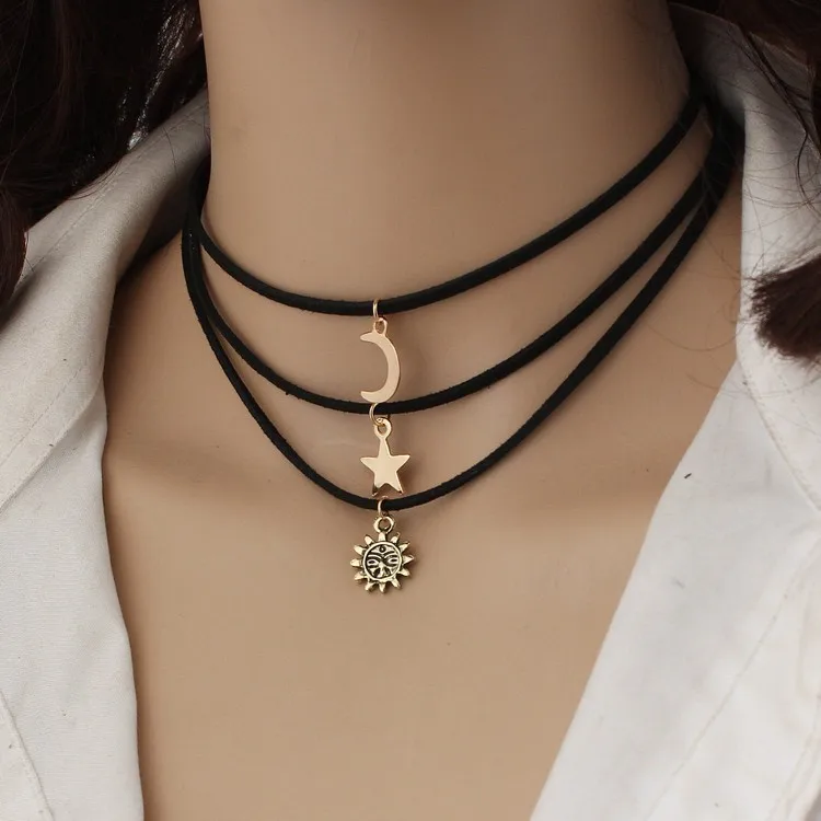 3pcs Punk Wild Multilayer Black Velvet Necklace Star Moon Sun Dragon Short Necklace Jewelry Statement Necklace For Women
3pcs Punk Wild Multilayer Black Velvet Necklace Star Moon Sun Dragon Short Necklace Jewelry Statement Necklace For Women