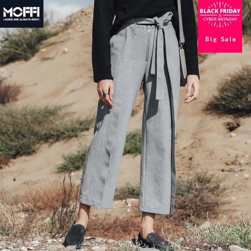 Autumn winter Female Ankle-Length corduroy wool trousers women's bandan tie pants casual long woolen trousers with belt wj2901
Autumn winter Female Ankle-Length corduroy wool trousers women's bandan tie pants casual long woolen trousers with belt wj2901