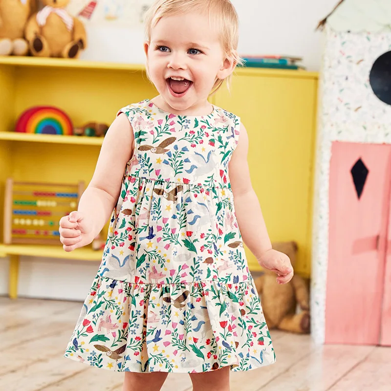 Summer season new European and American wind brand children's dress knitted cotton sleeveless girl dress print children's dress
Summer season new European and American wind brand children's dress knitted cotton sleeveless girl dress print children's dress
