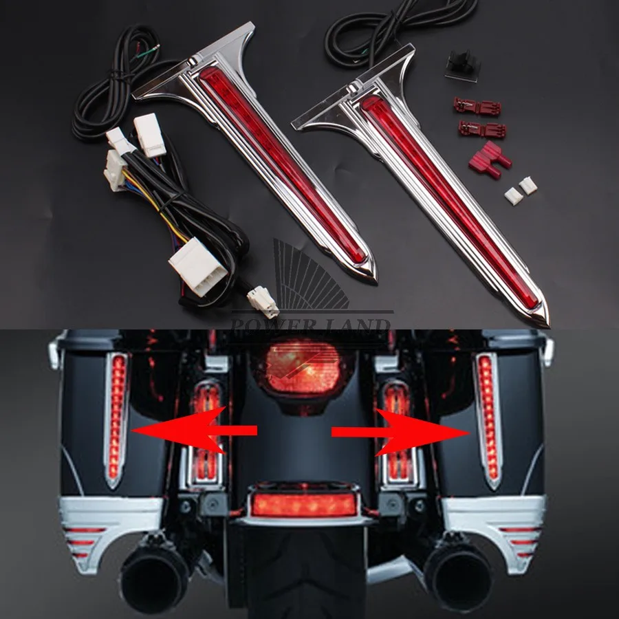 1set Motorcycle Chrome Wedge Red Lenses LED Rear Saddlebag Accents Light Warning Stop Light kit For Harley Touring FLT FLH
1set Motorcycle Chrome Wedge Red Lenses LED Rear Saddlebag Accents Light Warning Stop Light kit For Harley Touring FLT FLH