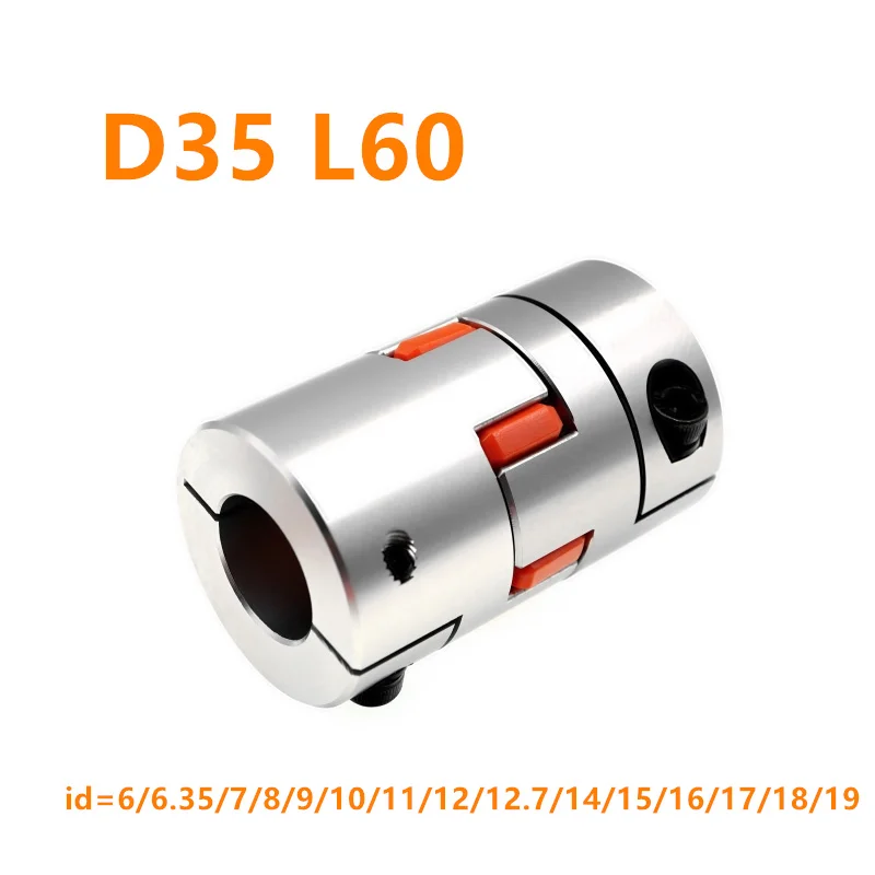 Flexible plum clamp coupler D35 L60 shaft size CNC Jaw shaft coupling id=6 6.35 7 8 9 10 11 12 12.7 14 15 16 17 18 19mm
Flexible plum clamp coupler D35 L60 shaft size CNC Jaw shaft coupling id=6 6.35 7 8 9 10 11 12 12.7 14 15 16 17 18 19mm