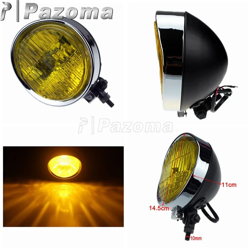 Motorcycle Amber Light 12V H4 5.75" Headlight Headlamp with Adjustable Bracket for Harley Chopper Old School Cruiser Bobber
Motorcycle Amber Light 12V H4 5.75" Headlight Headlamp with Adjustable Bracket for Harley Chopper Old School Cruiser Bobber