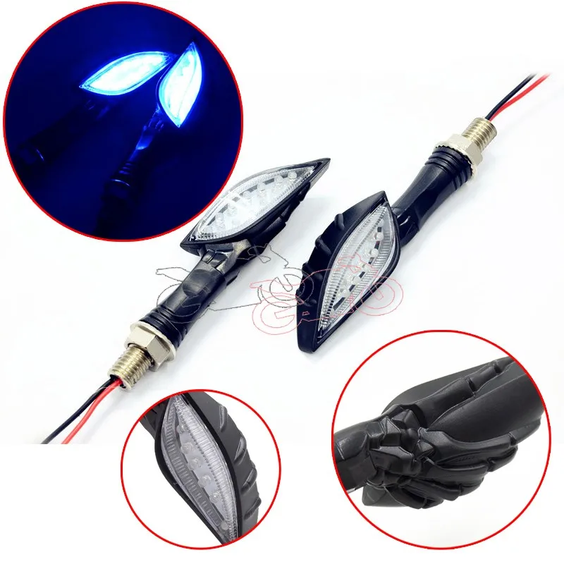 10mm Black ABS Blue Turn Signal Light Skull Hand Claw Style Motorcycle Blinker indicator Light Universal Fit For Suzuki Kawasaki
10mm Black ABS Blue Turn Signal Light Skull Hand Claw Style Motorcycle Blinker indicator Light Universal Fit For Suzuki Kawasaki