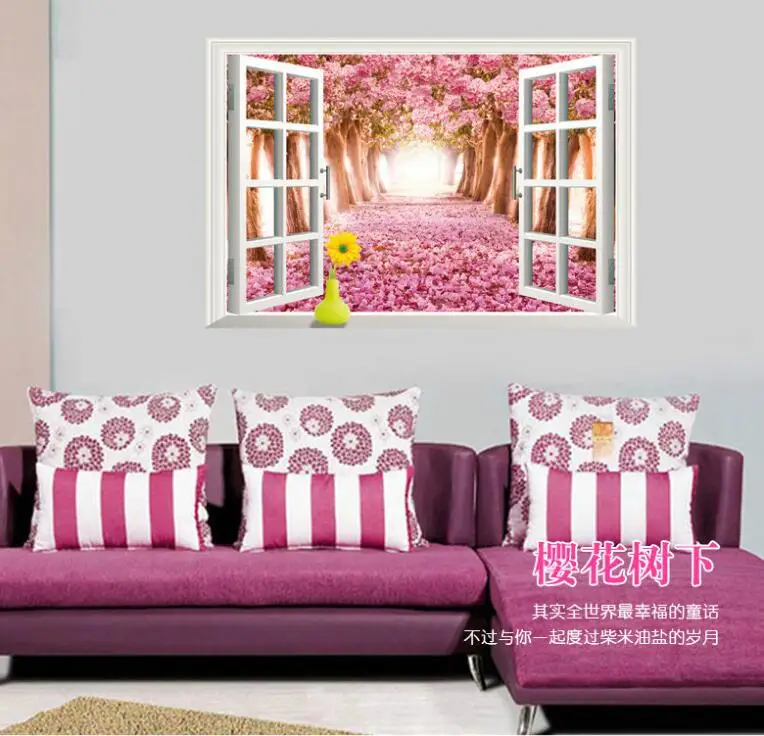 Warm Romantic Flowering Cherry 3D False Window Scenery DIY Wall Stickers Living Room Wedding Room Decor Mural Decal AY9234D
Warm Romantic Flowering Cherry 3D False Window Scenery DIY Wall Stickers Living Room Wedding Room Decor Mural Decal AY9234D