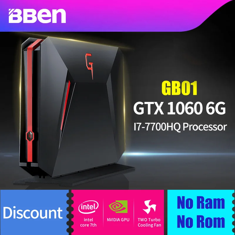 BBEN GB01 коробка игровой компьютер Win 10 Intel I7 7700HQ Процессор NVIDIA GTX1060 без/8 г/16 г/32G RAM SSD/HDD