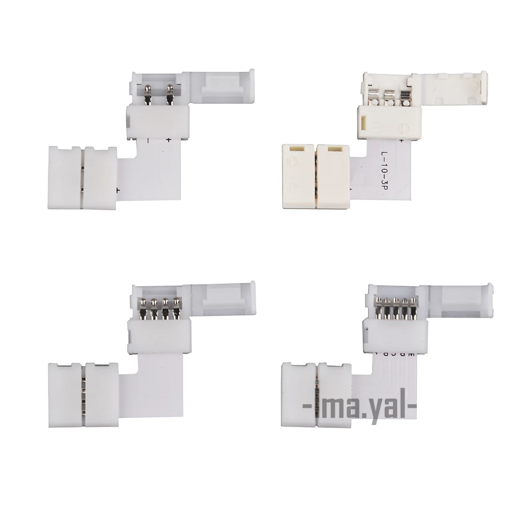 Новые 5 шт. LShape светодио дный разъем 2pin 3pin 4pin 5pin для подключения угловая под прямым