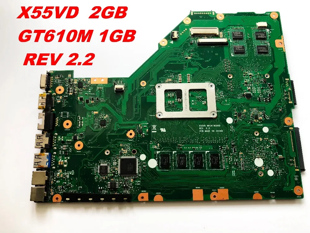 Оригинальная материнская плата для ноутбука ASUS X55VD 2 Гб GT610M 1 ГБ REV протестирована