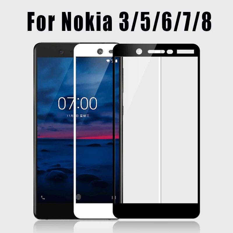 Стекло с полным покрытием для nokia 5 закаленное стекло nokia5 3 6 7 8 9H 2.5D защитная пленка