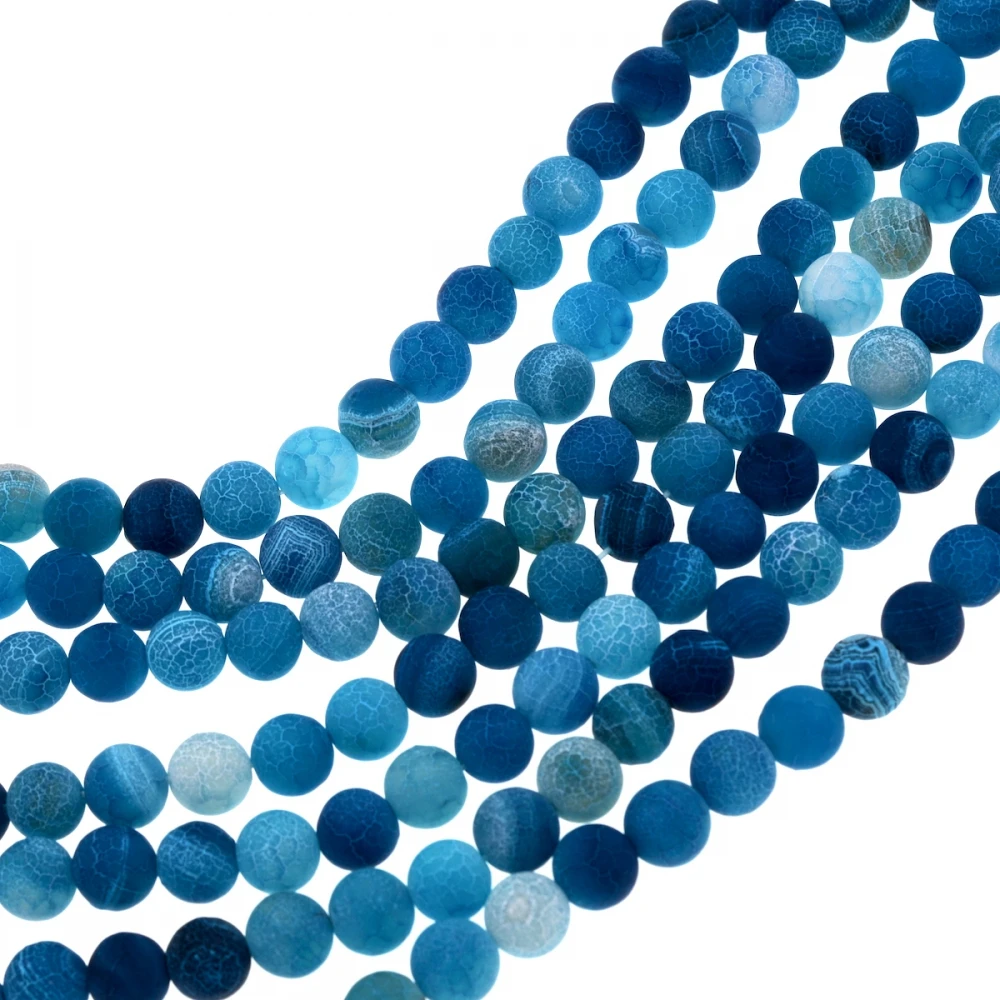 10 мм Матовые Круглые бусины achat синий дракон vein камень|dragon veins|round beadsbeads blue |