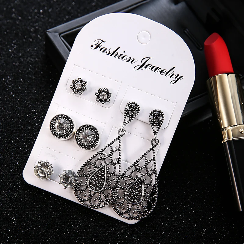 Jewdy 4 Paris/Set New Arrival Trendy Flower Drop Earrings For Women Vintage Classic Jewelry Bohemian Crystal Ear Studs Gift
Jewdy 4 Paris/Set New Arrival Trendy Flower Drop Earrings For Women Vintage Classic Jewelry Bohemian Crystal Ear Studs Gift
