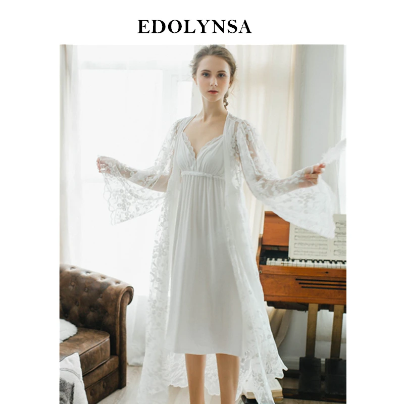 Lace Nightgowns Sleepshirts White Robes Set Bathrobe Sets Sexy Nightdress Bridesmaid Robes Set Peignoir Wedding Robe Sets #H367
Lace Nightgowns Sleepshirts White Robes Set Bathrobe Sets Sexy Nightdress Bridesmaid Robes Set Peignoir Wedding Robe Sets #H367