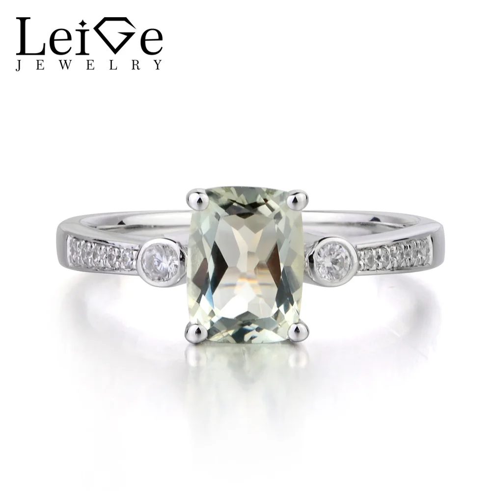 Leige Jewelry Genuine Green Amethyst Ring Cushion Cut Fine Gemstone Wedding Engagement Rings 925 Sterling Silver Ring for Women
Leige Jewelry Genuine Green Amethyst Ring Cushion Cut Fine Gemstone Wedding Engagement Rings 925 Sterling Silver Ring for Women