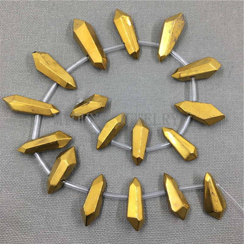 MY1078 Smooth Yellow Titanium Crystal Quartz Spike Beads,Mix size Polished Point Quartz Hole Beads
MY1078 Smooth Yellow Titanium Crystal Quartz Spike Beads,Mix size Polished Point Quartz Hole Beads