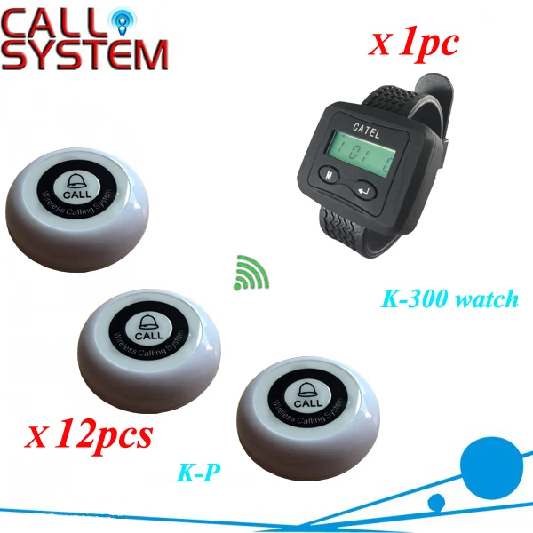 CE Wireless watch pager calling system wrist receiver K-300 work with 12pcs single key service buzzer
CE Wireless watch pager calling system wrist receiver K-300 work with 12pcs single key service buzzer