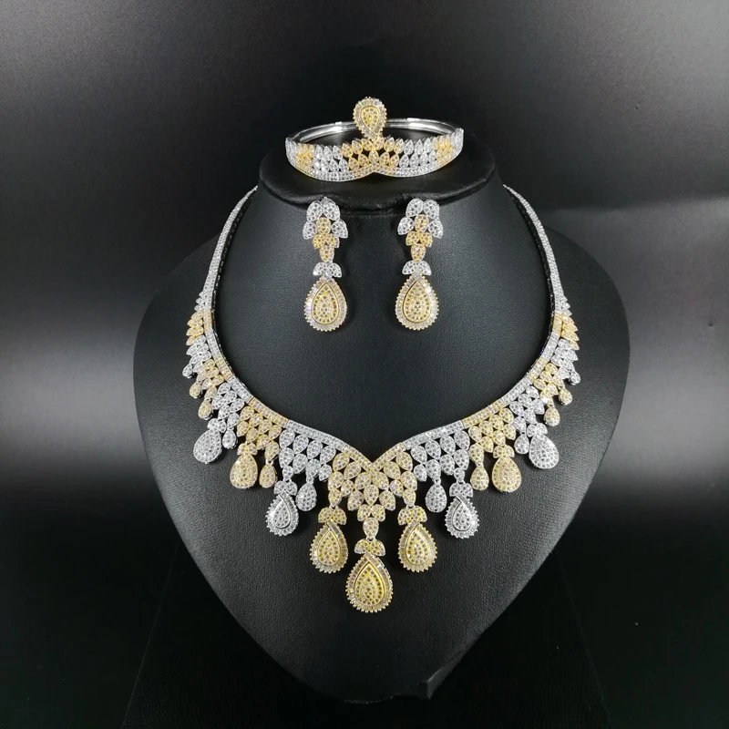 NEW FASHION luxury vintage crystal CZ zircon necklace earring bracelet ring set wedding banquet dinner dressing jewelry set
NEW FASHION luxury vintage crystal CZ zircon necklace earring bracelet ring set wedding banquet dinner dressing jewelry set