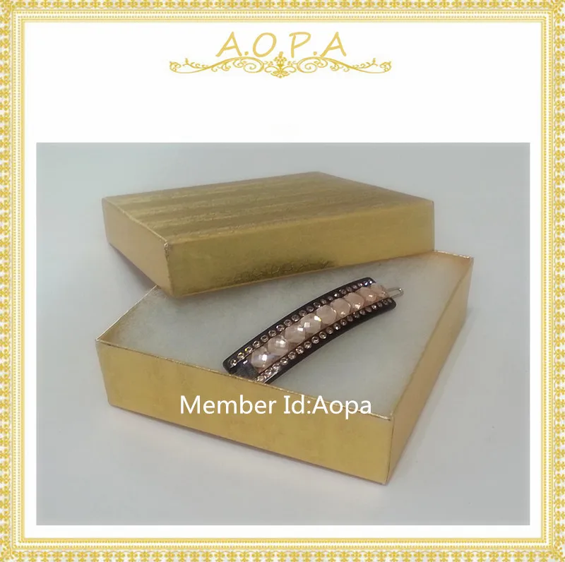 #33 Gold foil 50 pcs cotton filled paper box for jewelry display & gift package | Украшения и аксессуары