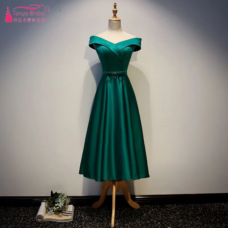 V Neck Green Bridesmaid Dresses Tea Length Satin Formal Wedding Party Dress Gown For Women Simple Wedding Guest Dress JQ291
V Neck Green Bridesmaid Dresses Tea Length Satin Formal Wedding Party Dress Gown For Women Simple Wedding Guest Dress JQ291
