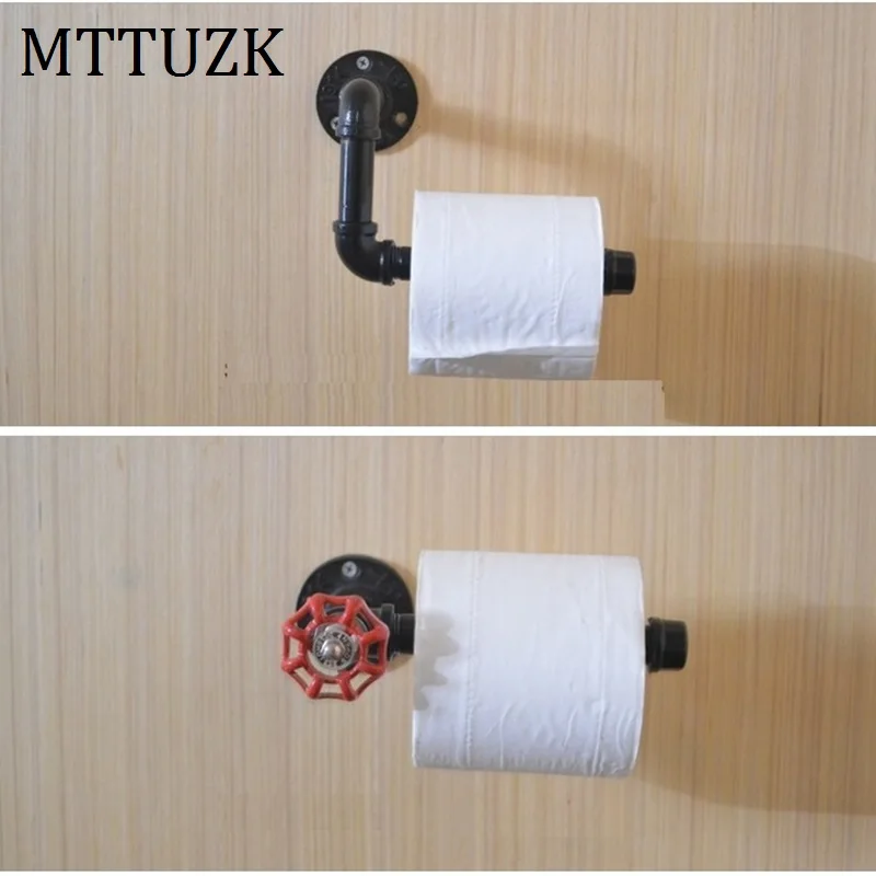 Черный железный держатель для туалетной бумаги MTTUZK промышленный Ретро стиль