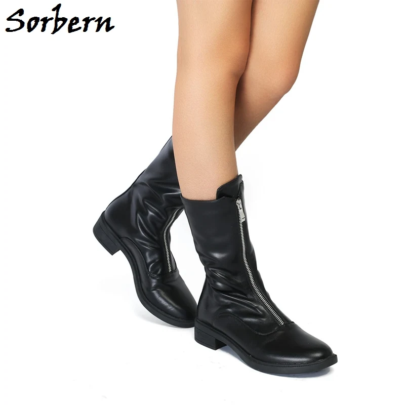 Sorbern Black Round Toe Ankle Boots Custom Made Color Zipper Patent Leather Womens Ankle Boots Shoes Big Size 10 Flat With Heels
Sorbern Black Round Toe Ankle Boots Custom Made Color Zipper Patent Leather Womens Ankle Boots Shoes Big Size 10 Flat With Heels