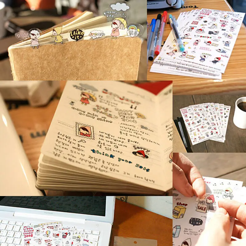 TOYZHIJIA 6 sheets DIY Cute Cartoon My little friend Paper Sticker for Scrapbooking Diary Kawaii Planner Memo Stickers
TOYZHIJIA 6 sheets DIY Cute Cartoon My little friend Paper Sticker for Scrapbooking Diary Kawaii Planner Memo Stickers