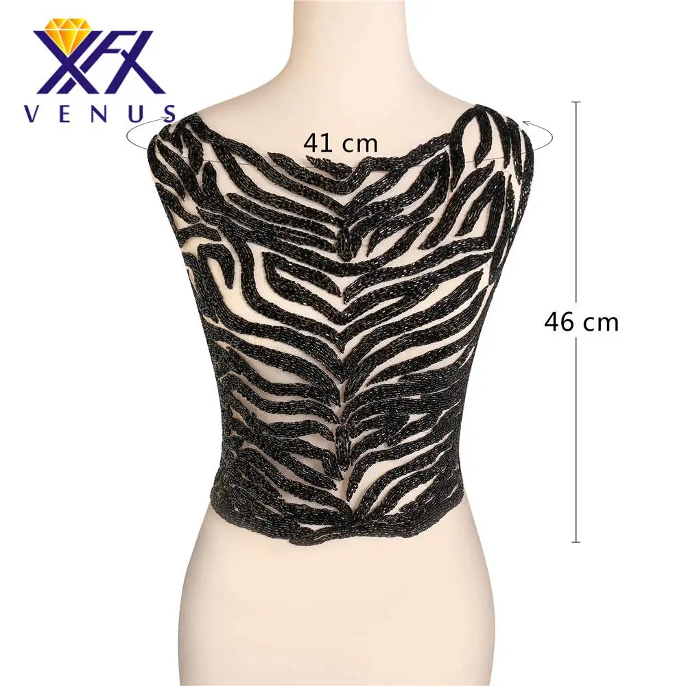 XFX VENUS Retail Handmade Black Sexy Beads Patches Large Applique Beaded Dress Embellishment for Clothing Evening Dresses
XFX VENUS Retail Handmade Black Sexy Beads Patches Large Applique Beaded Dress Embellishment for Clothing Evening Dresses