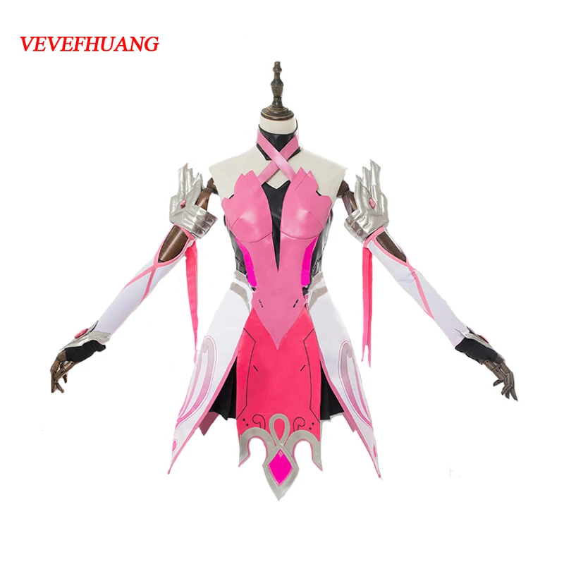 VEVEFHAUNG OW милости Косплэй розовый костюм ангела Циглер костюм|Игровые костюмы| |