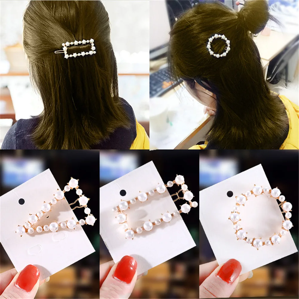 Korean Version Of The 2019 Fashion New Hair Accessories Simple Geometric Pearl Clip Side Clip Bangs Female Hairpin Headwear
Korean Version Of The 2019 Fashion New Hair Accessories Simple Geometric Pearl Clip Side Clip Bangs Female Hairpin Headwear