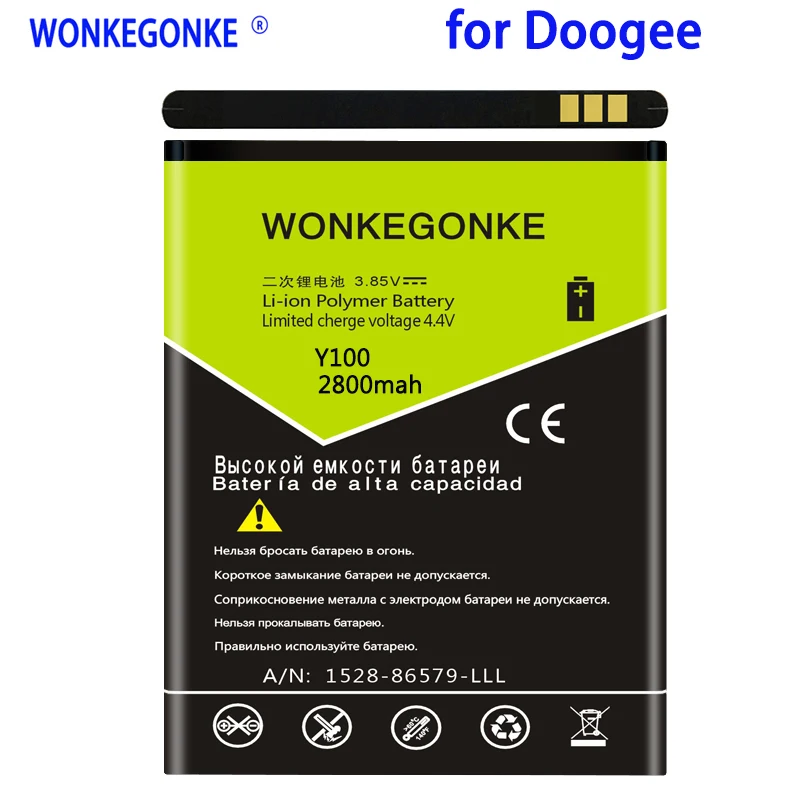 WONKEGONKE 2800mah For Doogee Valencia 2 Y100 Battery Y100 PRO High quality mobile phone battery with tracking number
WONKEGONKE 2800mah For Doogee Valencia 2 Y100 Battery Y100 PRO High quality mobile phone battery with tracking number