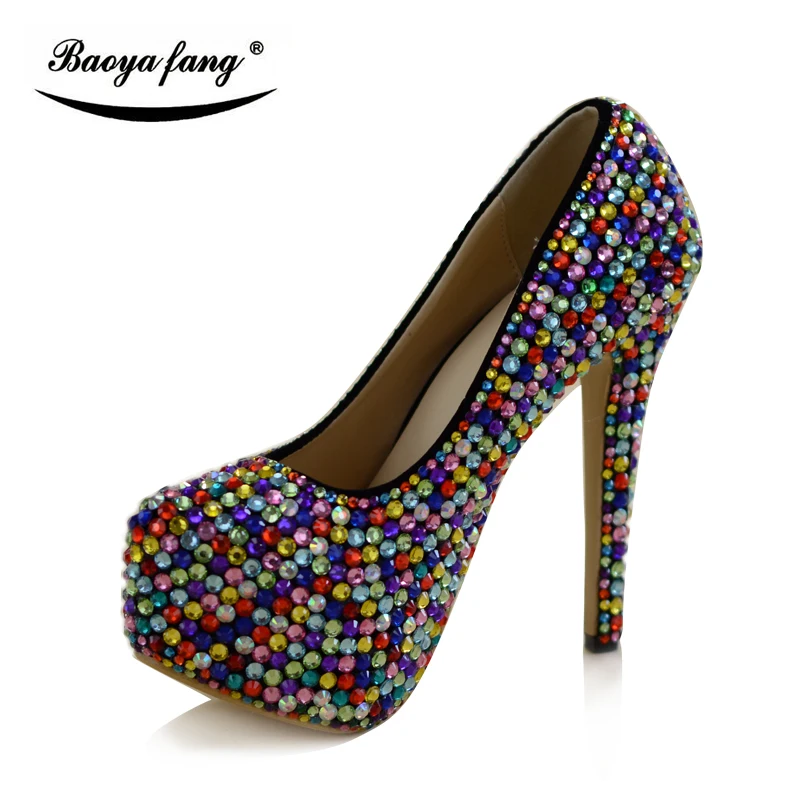Multicolor crystal Women Wedding shoes 2017 high heels platform shoes 14cm high woman party dress Pumps
Multicolor crystal Women Wedding shoes 2017 high heels platform shoes 14cm high woman party dress Pumps