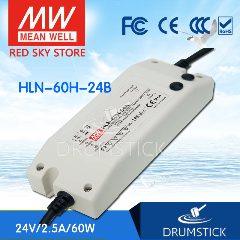 MEAN WELL HLN-60H-24B 24V 2.5A meanwell HLN-60H 24V 60W Single Output LED Driver Power Supply B type
MEAN WELL HLN-60H-24B 24V 2.5A meanwell HLN-60H 24V 60W Single Output LED Driver Power Supply B type