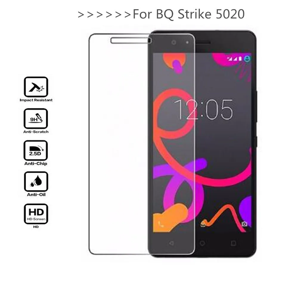 

Закаленное стекло для BQ Strike 5020, 2 шт., защита экрана 9H 2.5D, защитная пленка для телефона BQ Strike 5020