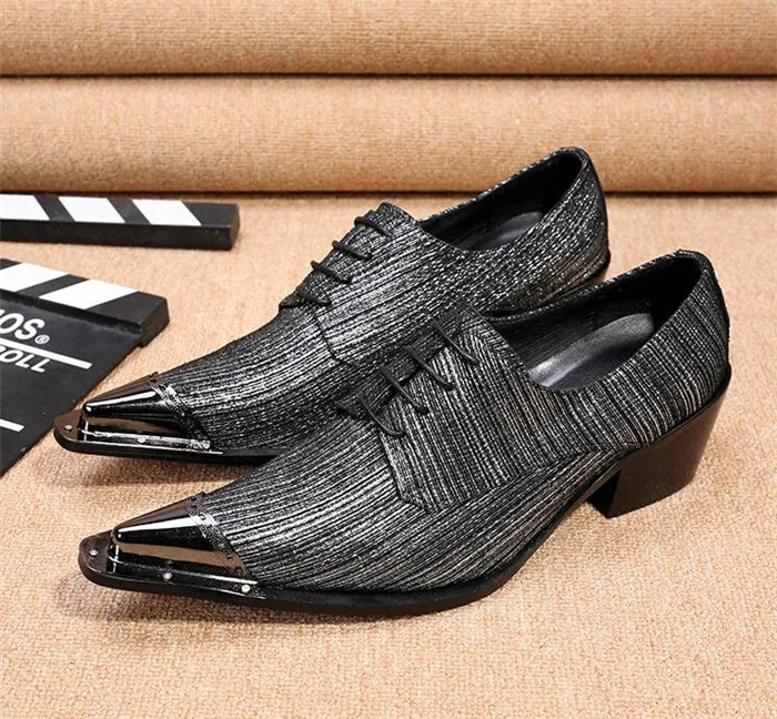 Men's pointed toe gray stripes leather increased leather shoes cow leather iron head lac-up youth tide men's shoes
Men's pointed toe gray stripes leather increased leather shoes cow leather iron head lac-up youth tide men's shoes