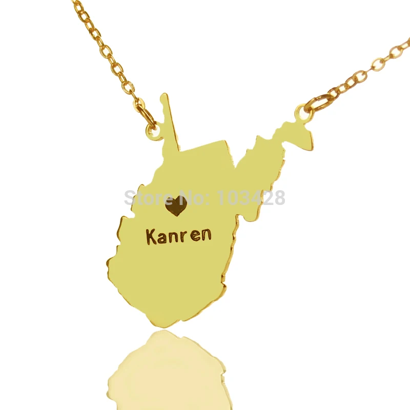 AILIN Custom West Virginia State Shaped Necklaces Personalized America State Map Necklaces Charm State Necklaces
AILIN Custom West Virginia State Shaped Necklaces Personalized America State Map Necklaces Charm State Necklaces