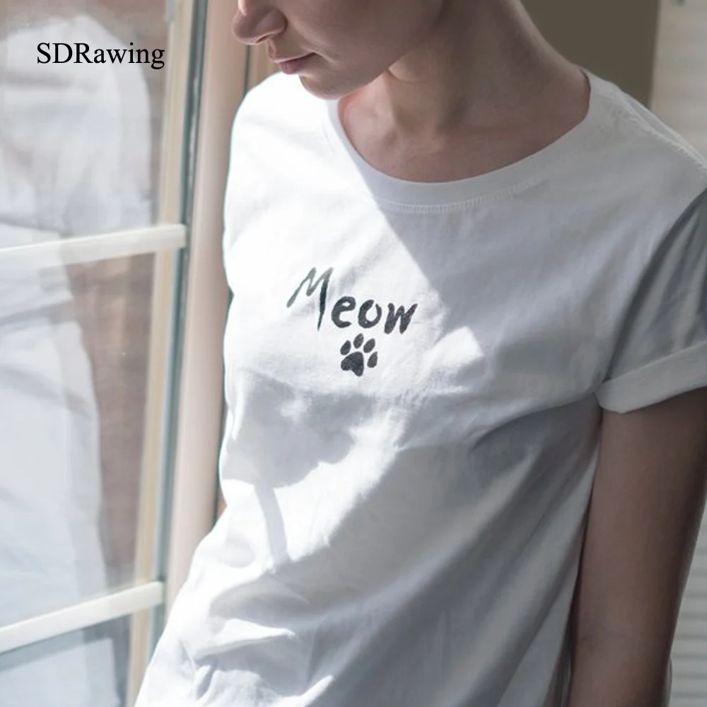 Cute Meow Cat's Paw print cotton t shirt for women girl friend cat lover Graphic Tees Hipster Tumblr tops drop shipping
Cute Meow Cat's Paw print cotton t shirt for women girl friend cat lover Graphic Tees Hipster Tumblr tops drop shipping