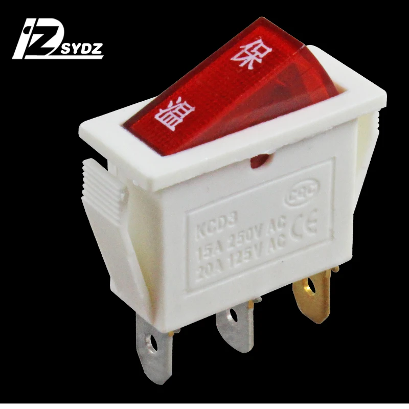 KCD3 белый теплозащитный переключатель типа лодки кулисный 25x20 мм 15A250V тип
