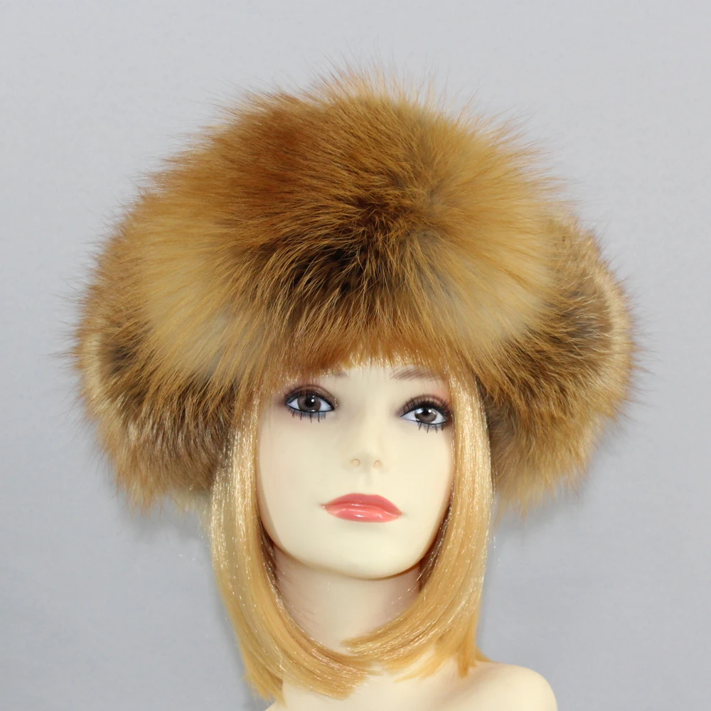 2019 new arrive women real fox fur cap warm ear Bomber Hats raccoon hat earmuffs trapper earflap | Аксессуары для одежды