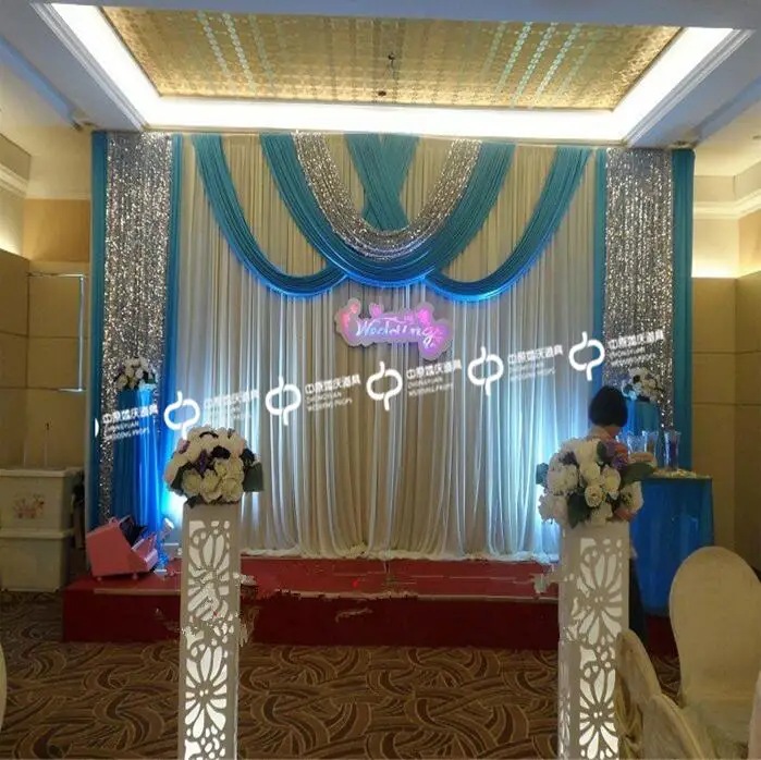 Free DHL Tiffany Blue Wedding Swag Curtain Drap sequins Swag Ice Silk Wedding Backdrop 3m*6m(10ft*20ft) Wedding Decorations
Free DHL Tiffany Blue Wedding Swag Curtain Drap sequins Swag Ice Silk Wedding Backdrop 3m*6m(10ft*20ft) Wedding Decorations