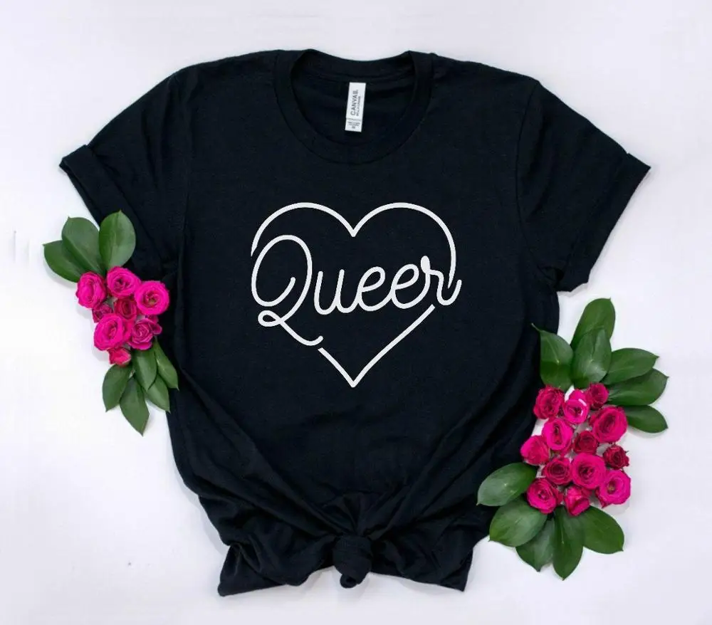 Queer heart Print Women tshirt Casual Cotton Hipster Funny t-shirt Gift For Lady Yong Girl Top Tee Drop Ship ZY-264
Queer heart Print Women tshirt Casual Cotton Hipster Funny t-shirt Gift For Lady Yong Girl Top Tee Drop Ship ZY-264