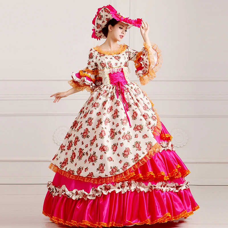 purple/hot pink/yellow ruffled flare sleeve ball gown with hat medieval dress Renaissance gown queen Victorian Belle Ball gown
purple/hot pink/yellow ruffled flare sleeve ball gown with hat medieval dress Renaissance gown queen Victorian Belle Ball gown