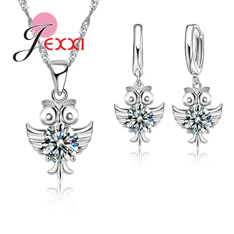 Vintage Owl CZ Crystal 925 Sterling Silver Pendant Necklaces Earring Bridal Jewelry Set For Women Party
Vintage Owl CZ Crystal 925 Sterling Silver Pendant Necklaces Earring Bridal Jewelry Set For Women Party