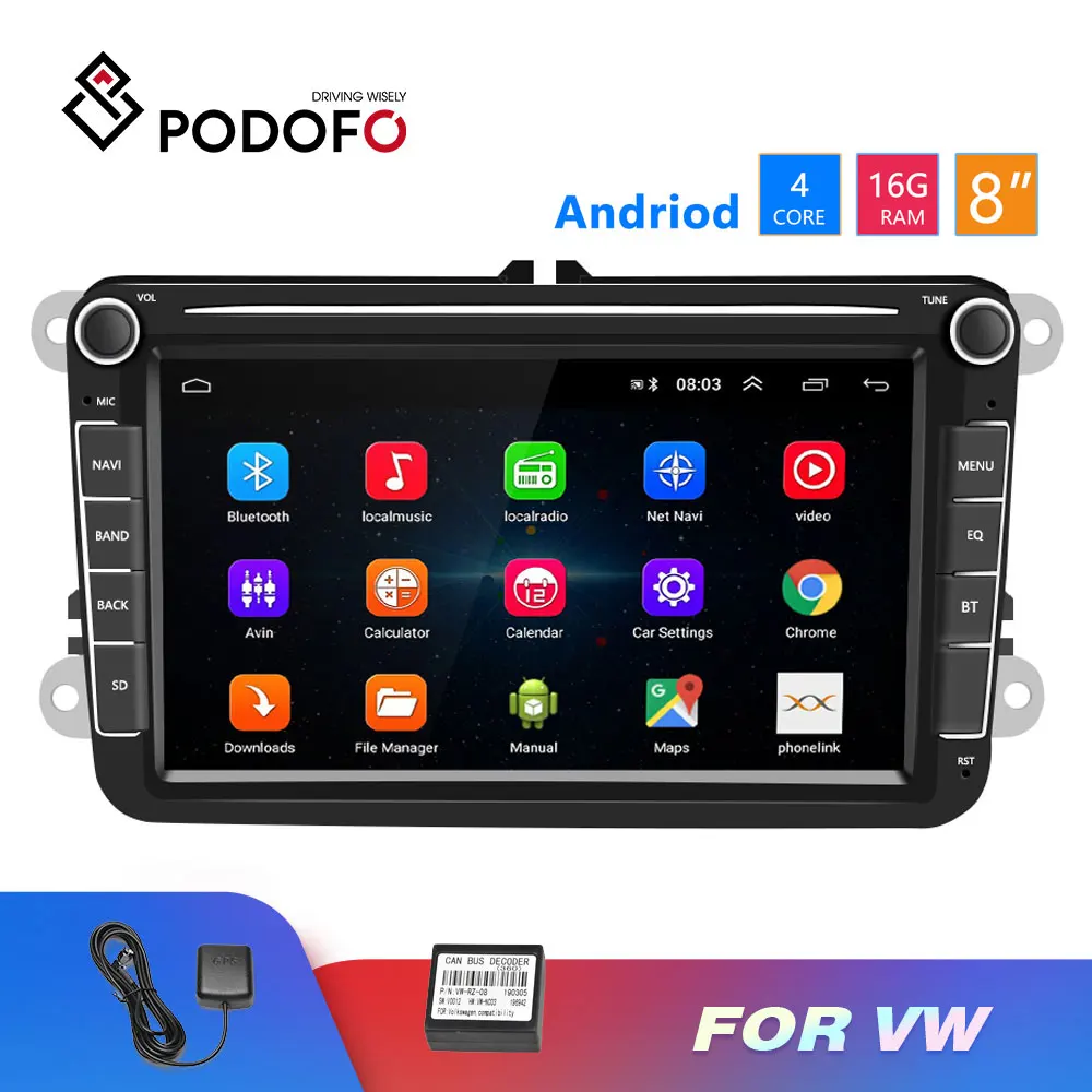 Автомагнитола Podofo, мультимедийный проигрыватель 2Din, Android, MP5, GPS, FM-радио, емкостный сенсорный экран 8 дюймов
Автомагнитола Podofo, мультимедийный проигрыватель 2Din, Android, MP5, GPS, FM-радио, емкостный сенсорный экран 8 дюймов
