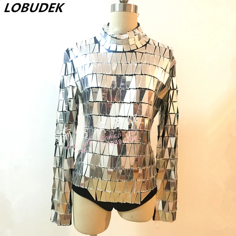 Sparkly Mirrors Bodysuit Female Dance Costume Silver Sequins Backless Bodysuits Sexy Nightclub DJ Singer Dancer Stage Outfit
Sparkly Mirrors Bodysuit Female Dance Costume Silver Sequins Backless Bodysuits Sexy Nightclub DJ Singer Dancer Stage Outfit